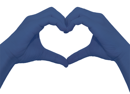For the Love of Data, written in the middle of two hands forming a heart shape