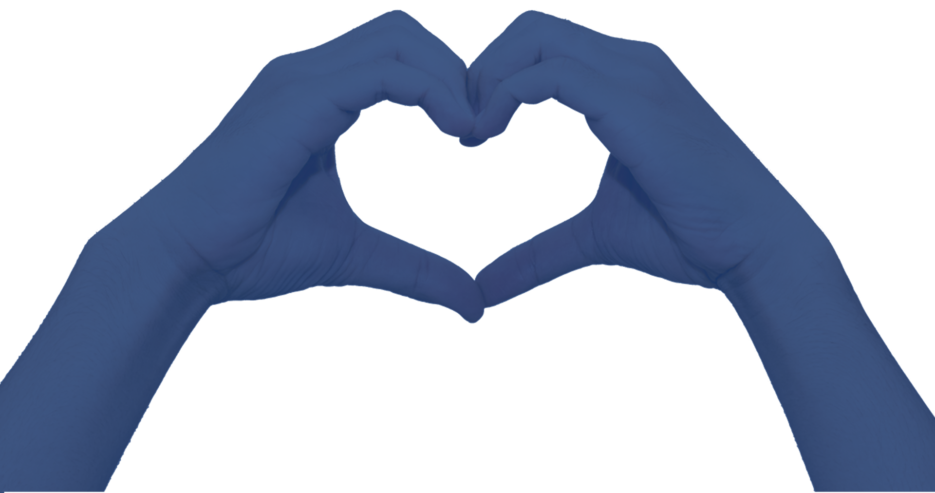 For the Love of Data, written in the middle of two hands forming a heart shape