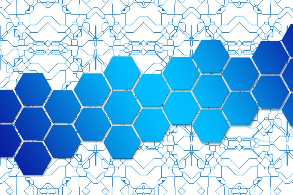 Blue honeycomb pattern